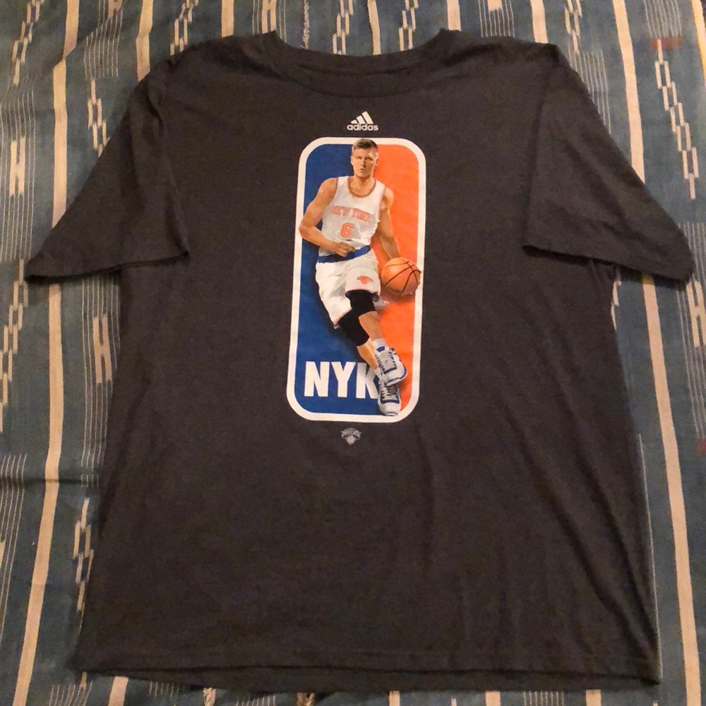 Knicks Kristaps Porzingis adidas Logoman T-Shirt - Picture 5 of 7